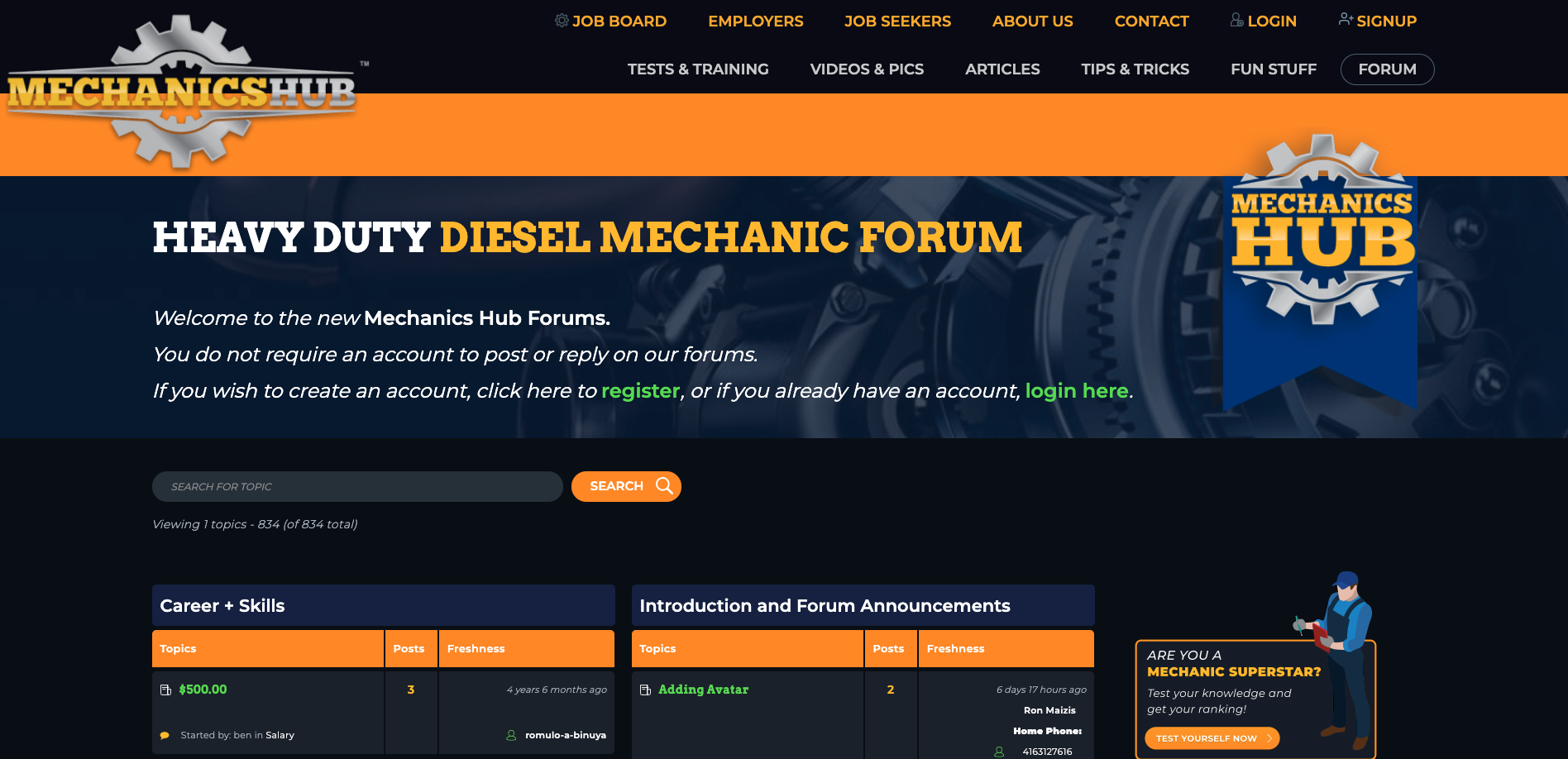 Mechanics Forum