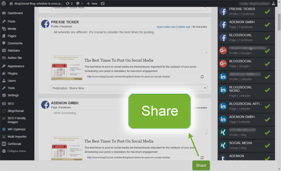 Best WordPress PLugin for Posting to Social Media: Blog2Social