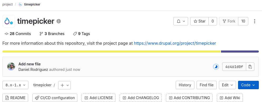 Screenshot of GitLab's project page.