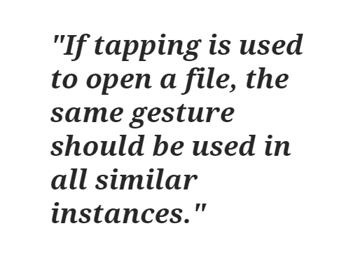 10 Rules of Good UI Design: Stick to a Small Number of Gestures