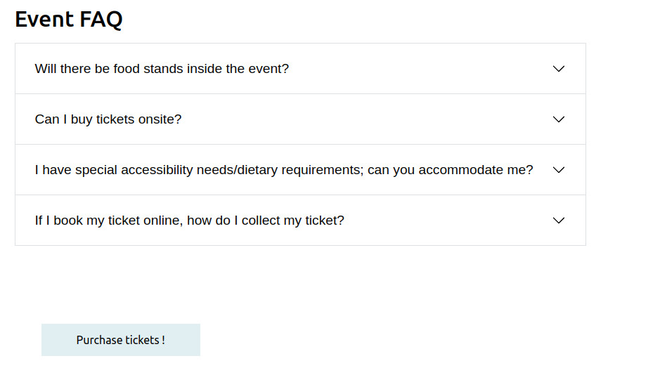 Image 2: Displaying an âaccordionâ and a âbuttonâ paragraph on a basic page 