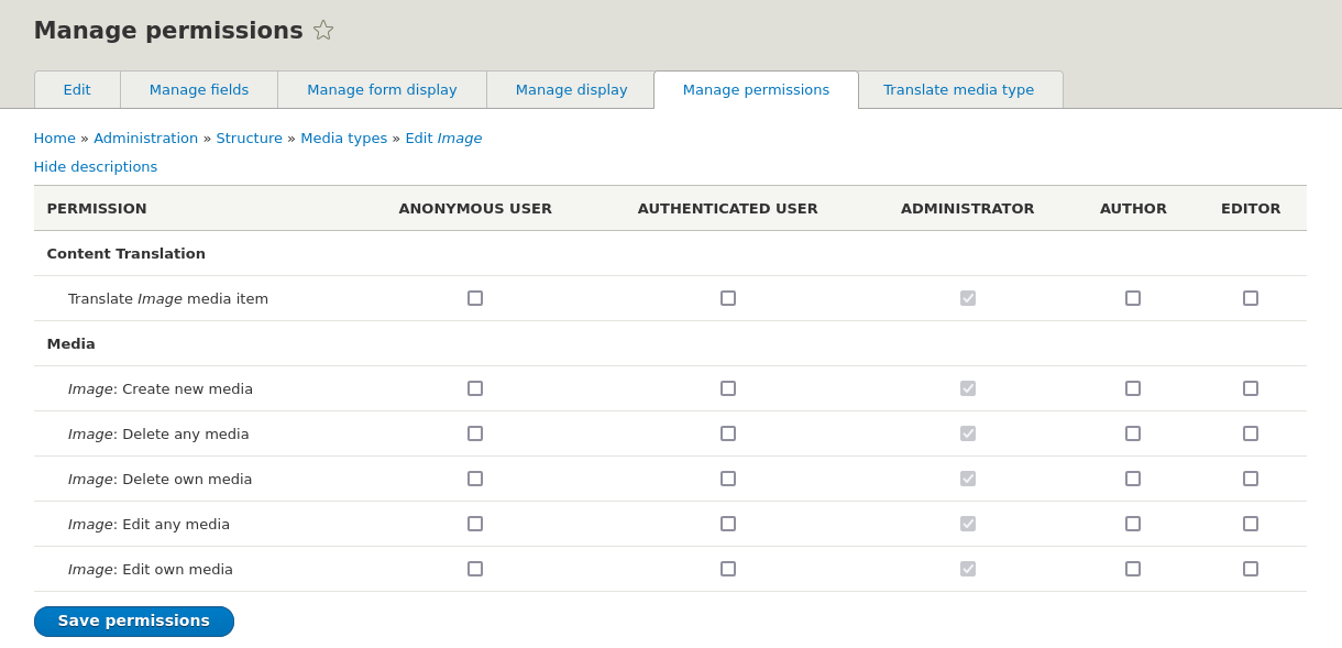 Media Permission Instances