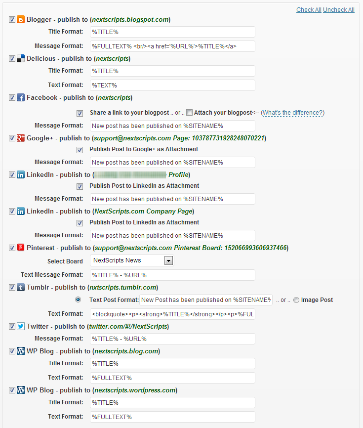 Best WordPress PLugin for Posting to Social Media: NextScripts
