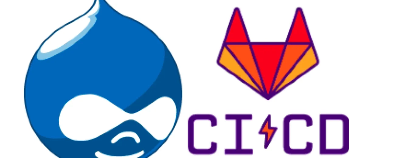 Drupal Icon next to the Gitlab CI/CD Icon