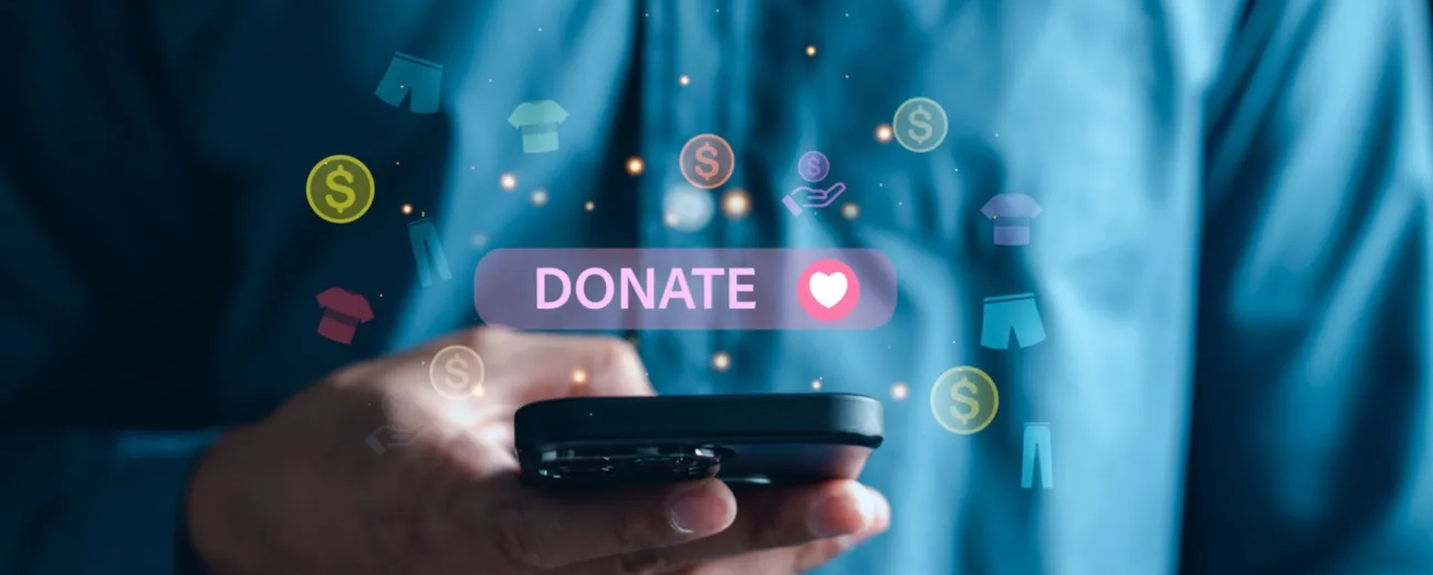 online donation on mobile phone