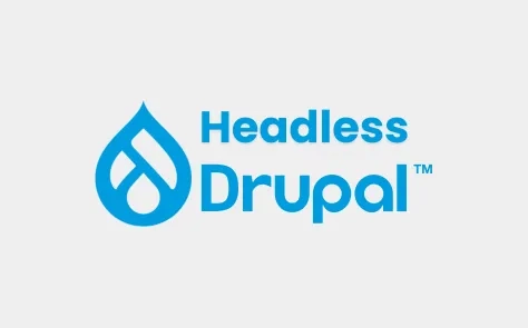 the Drupal droplet icon in blue alongside the text "Headless Drupal